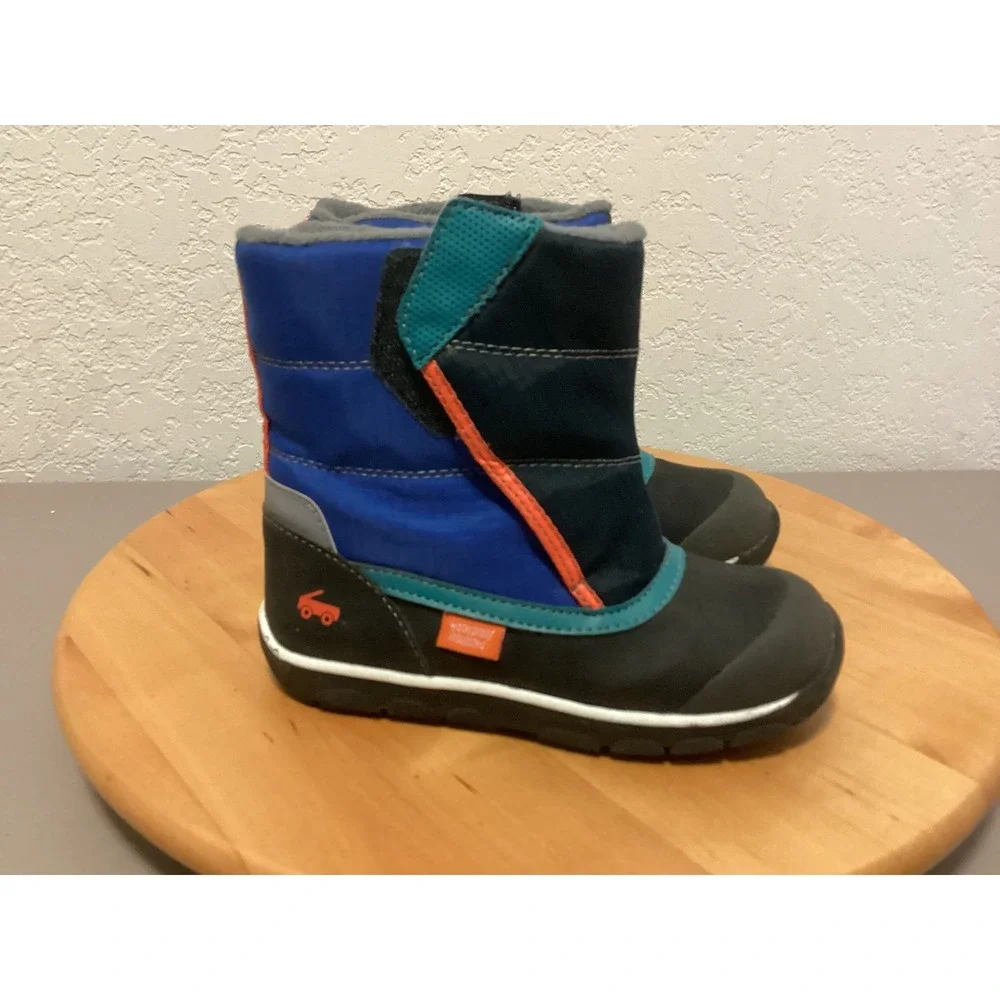 See Kai Run Sam Waterproof Insulated Snow Boots Blue Black‎ Kids Size 12